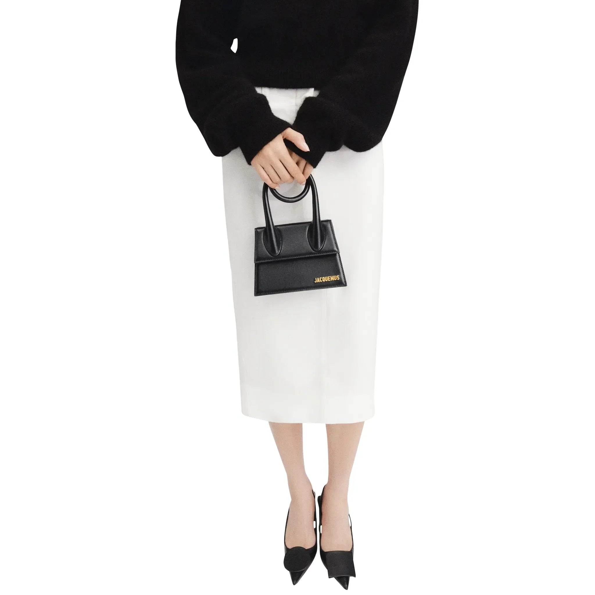 Jacquemus Le Chiquito Noeud Coiled Leather Black Handbag