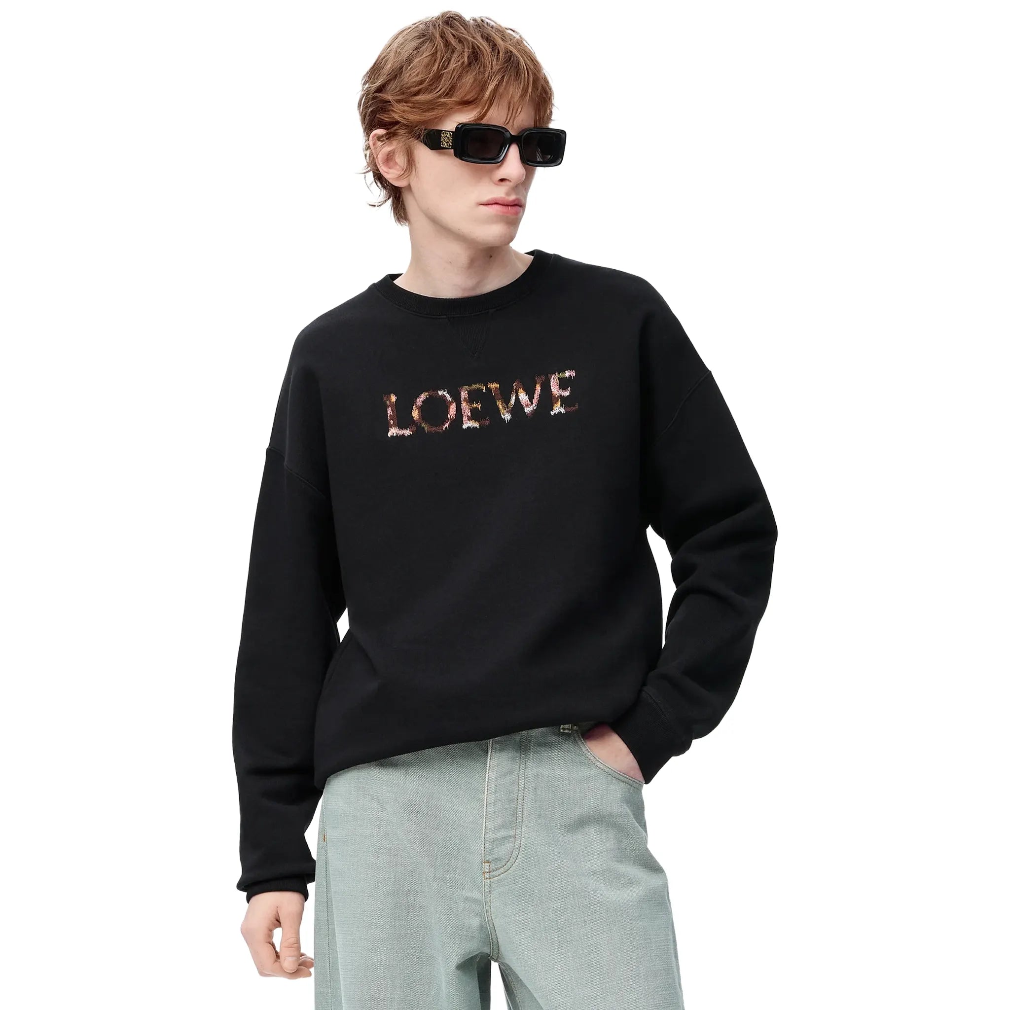 Loewe Regular Fit Cotton Black Sweatshirt
