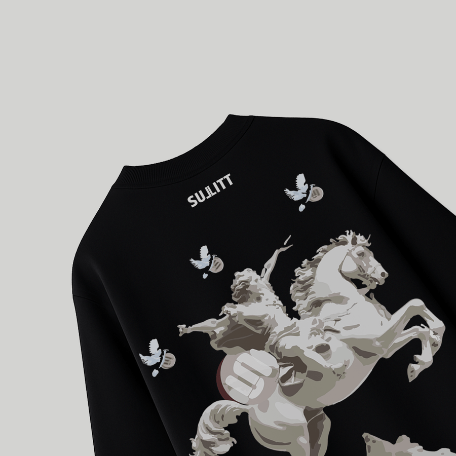 MIGHTY HORSE BLACK OVERSIZED T-SHIRT