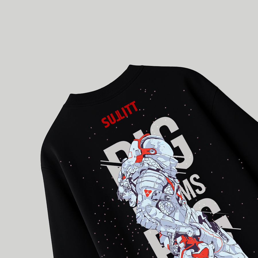 MOON WALKER BLACK OVERSIZED T-SHIRT