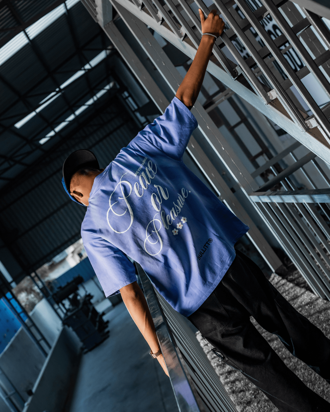Sullitt PEACE N PLEASURE BLUE WASH TEE