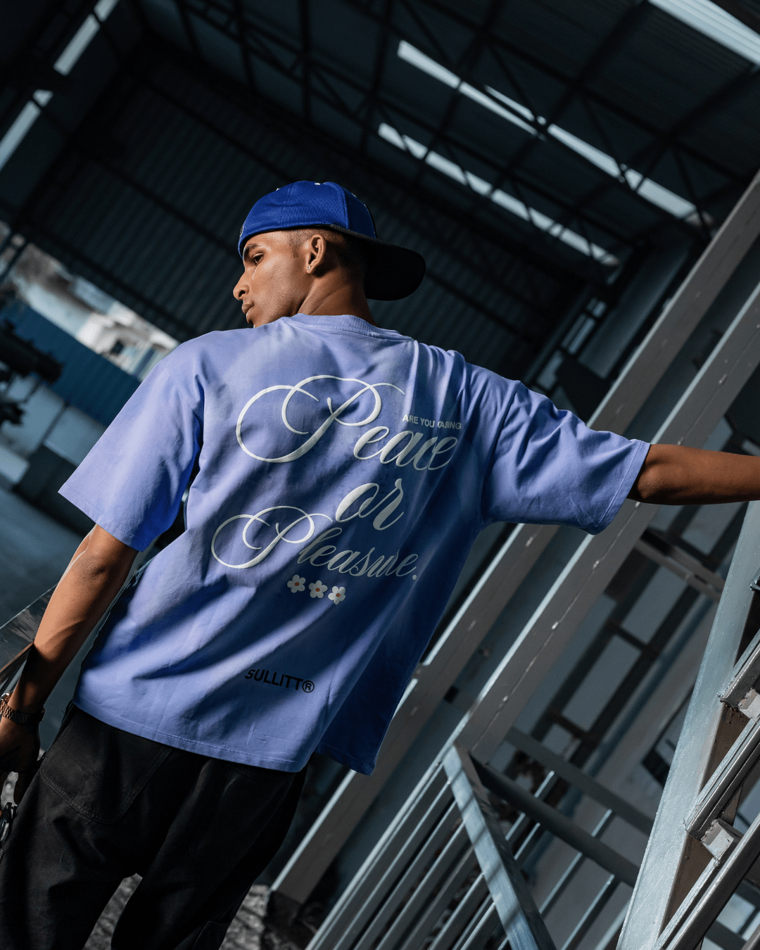 Sullitt PEACE N PLEASURE BLUE WASH TEE