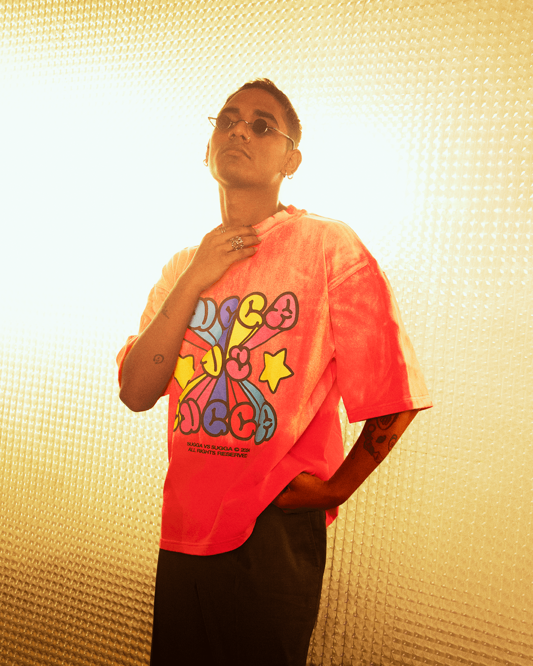 Sugga Cream Roll T-shirt - Red Velvet Oversized Fit