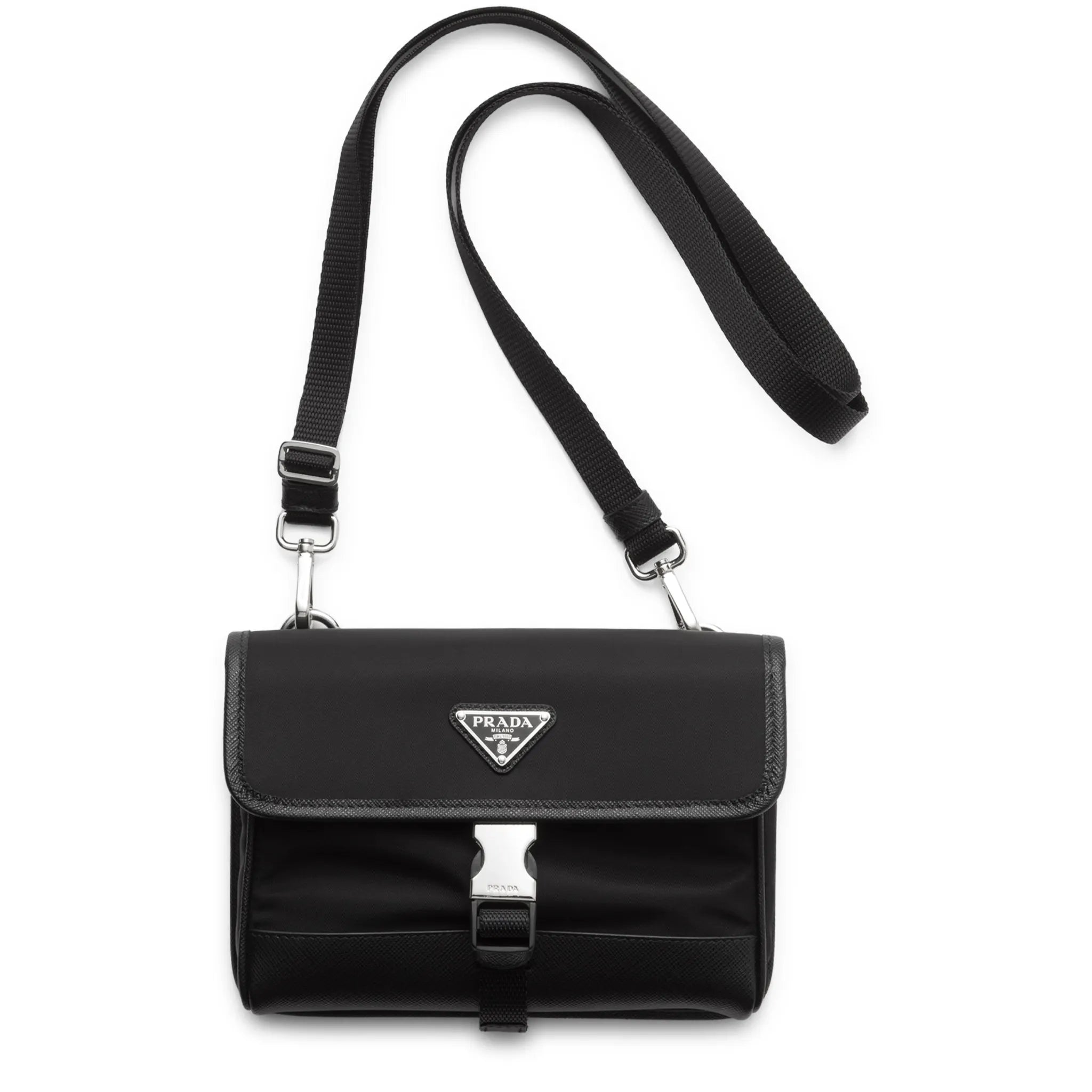 Prada Re-Nylon Saffiano Leather Black Smartphone Case