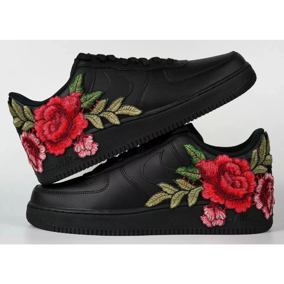 Embroided Rose Black Af1 V2