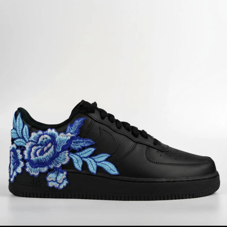 Embroided Midnight Blue Rose Black Af1 V2