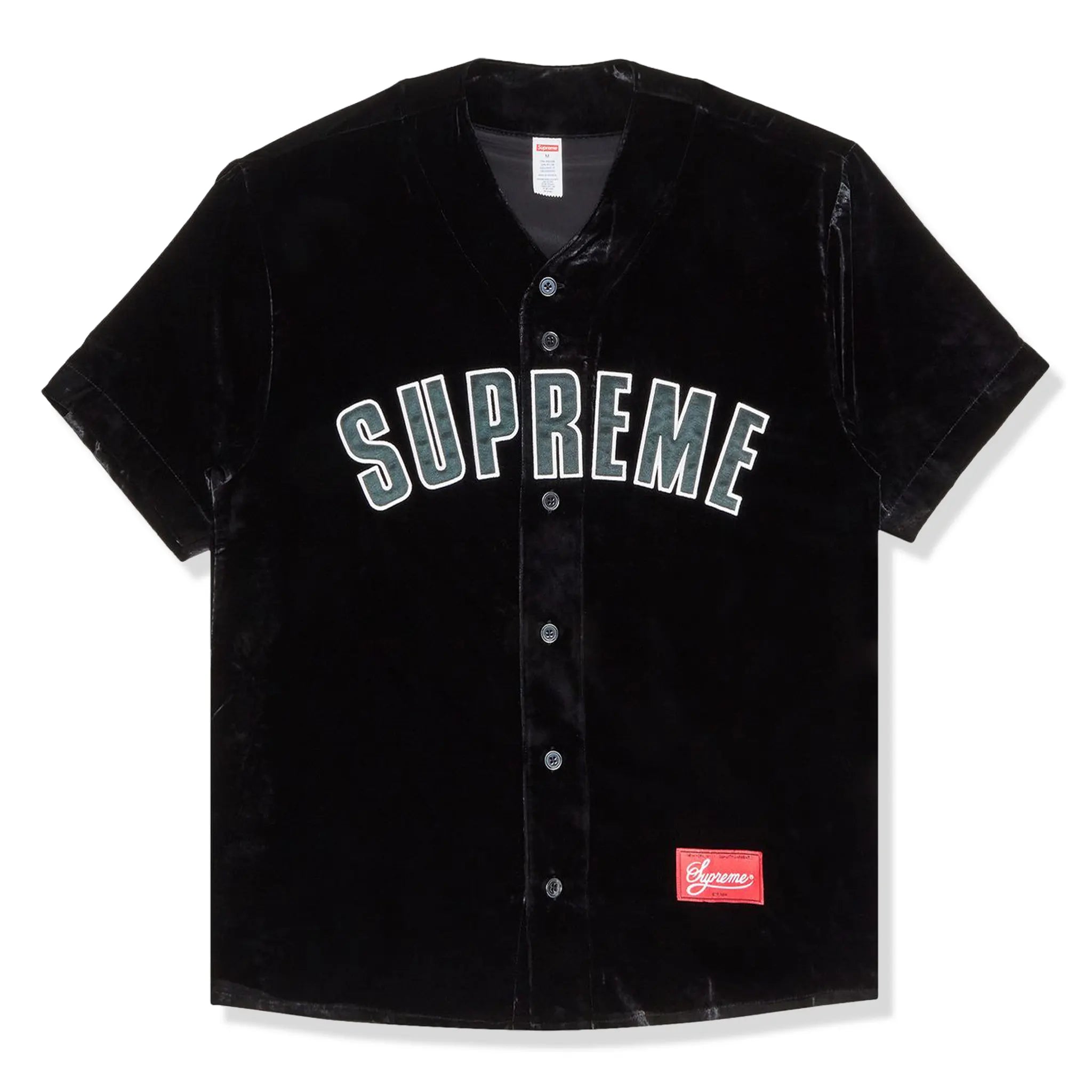 Supreme Velvet Black Baseball Jersey