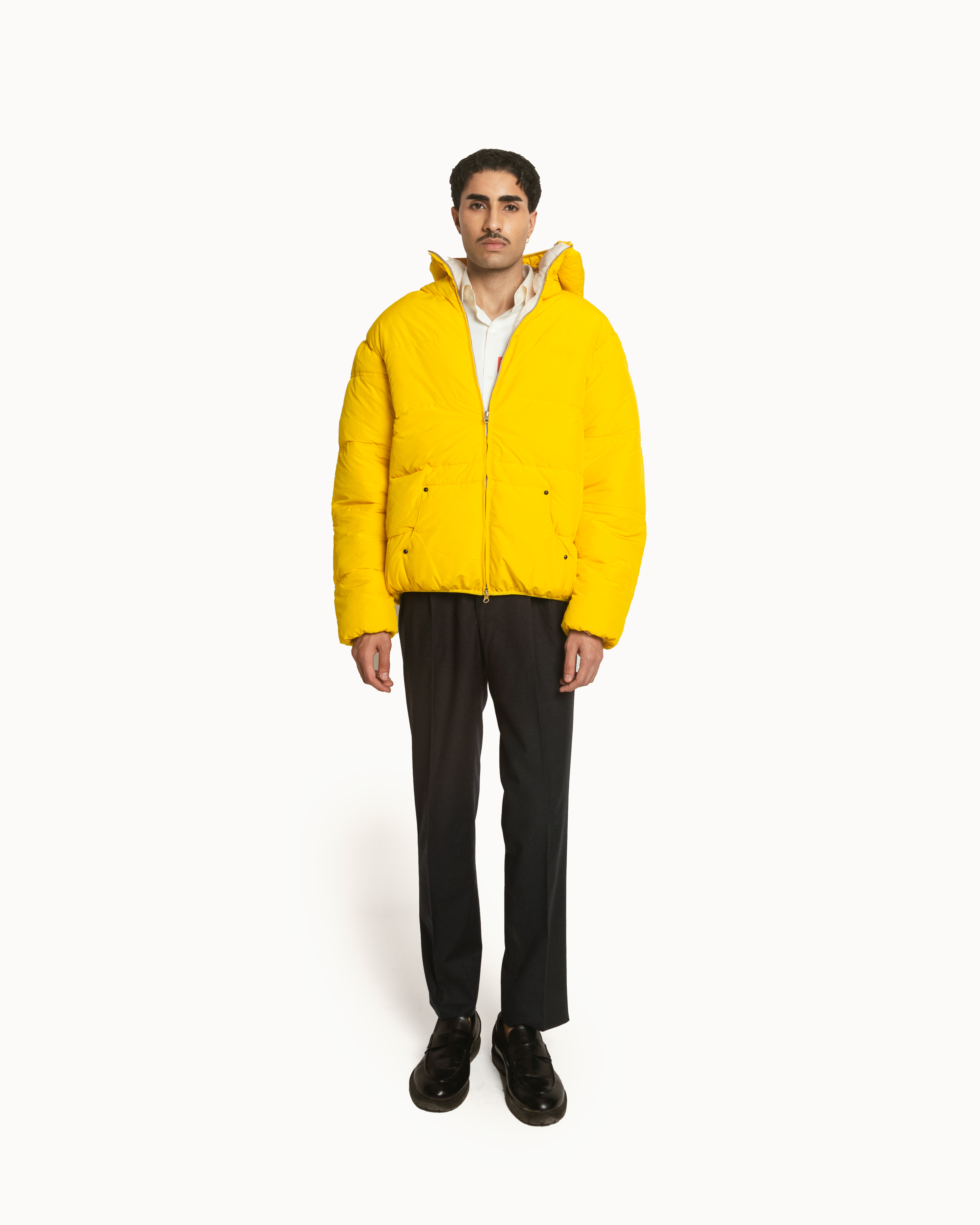 Puffer Jacket Full Sleeves in Yellow